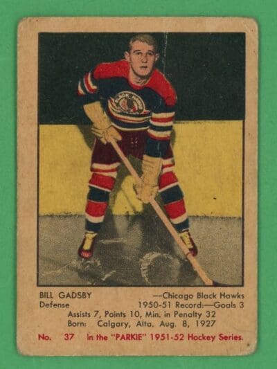 Bill Gadsby 1951-52 Parkhurst Rookie Card HoF #17