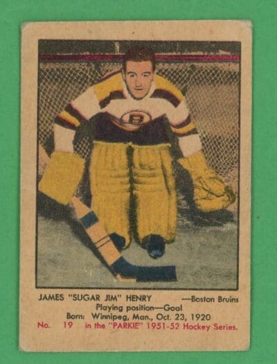 James "Sugar Jim" Henry 1951-52 Parkhurst Rookie Card #19
