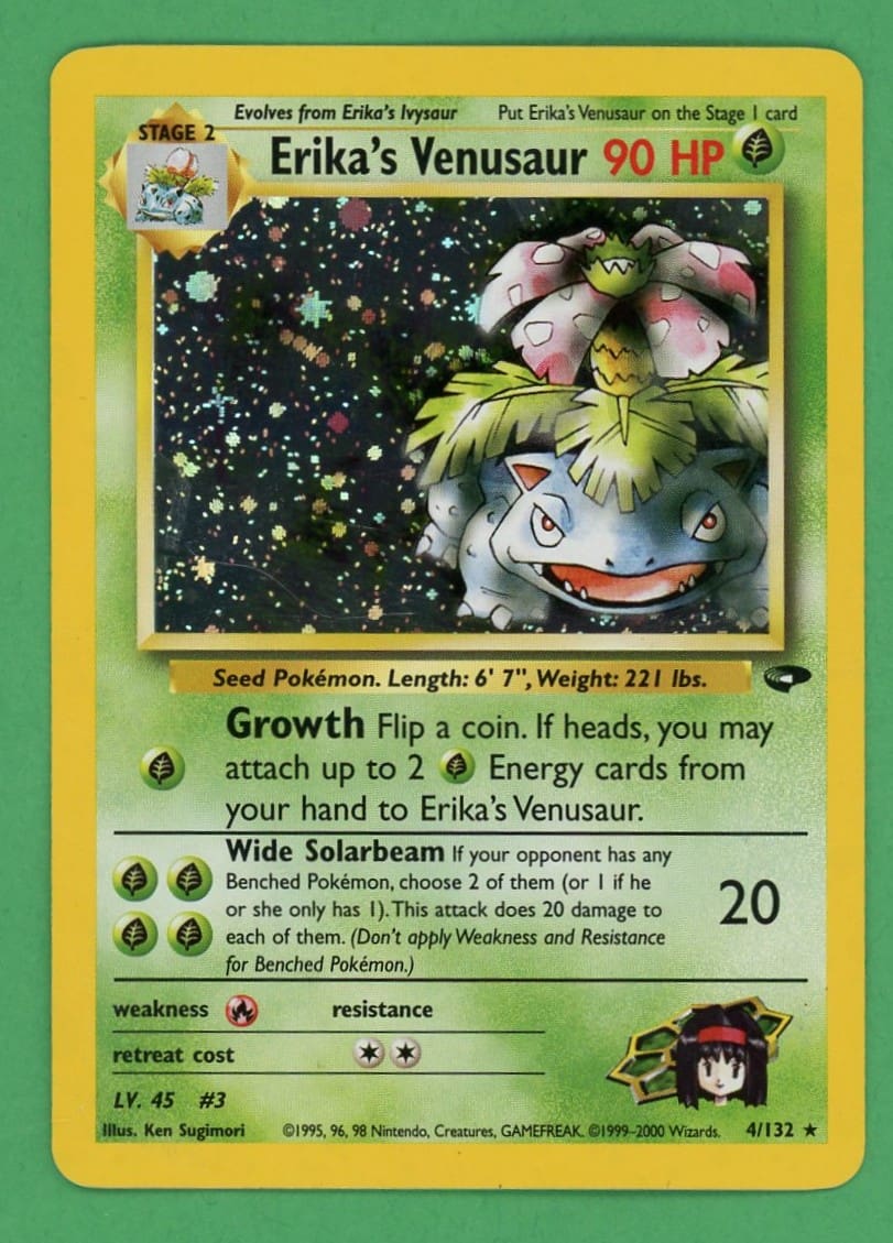 Erika’s Venusaur Pokemon Gym Challenge Holo Rare 4/132 nm/lp