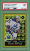 Connor McDavid 2015-16 OPC Platinum Retro Gold Rainbow 004/149 RC PSA 9