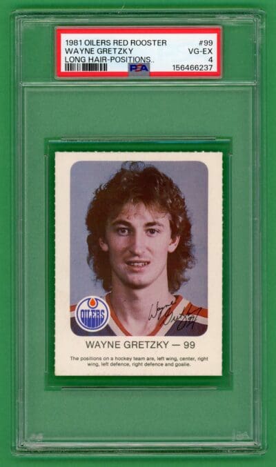 Wayne Gretzky 1981 Oilers Red Rooster Long Hair Positions #99 PSA 4