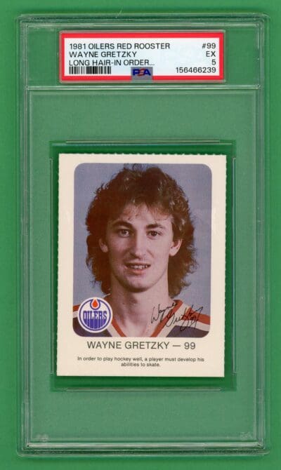 Wayne Gretzky 1981 Oilers Red Rooster Long Hair In Order #99 PSA 5