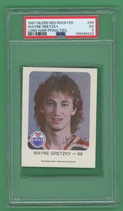 Wayne Gretzky 1981 Oilers Red Rooster Long Hair Penalties #99 PSA 5