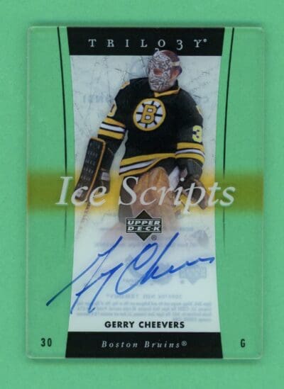 Gerry Cheevers 2005-06 Upper Deck Trilogy Ice Scripts #IS-GC