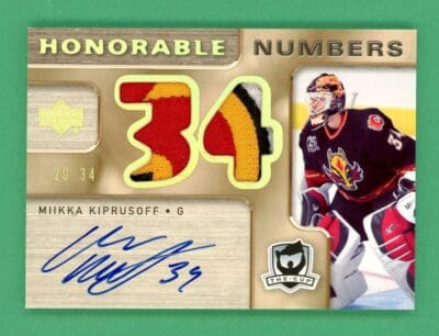 Miikka Kirpusoff 2005-06 Upper Deck The Cup Honorable Numbers /34 #HN-MK
